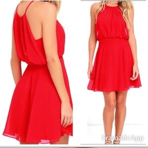 New Lulu's mesmerizing moment chiffon skater dress